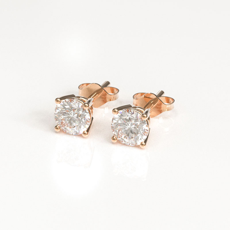 Rose Gold Four Claw Studs - Image 4