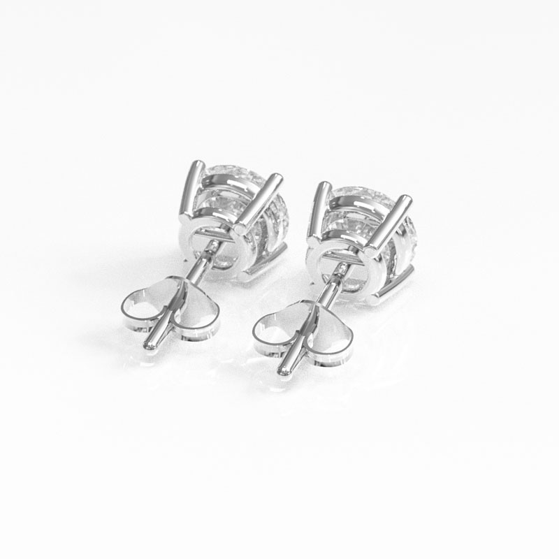 White Gold Four Claw Studs - Image 3