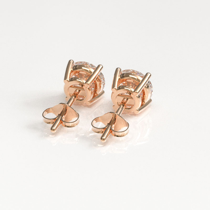 Rose Gold Four Claw Studs - Image 3
