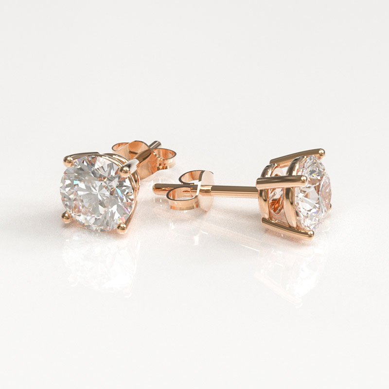 Rose Gold Four Claw Studs - Image 2