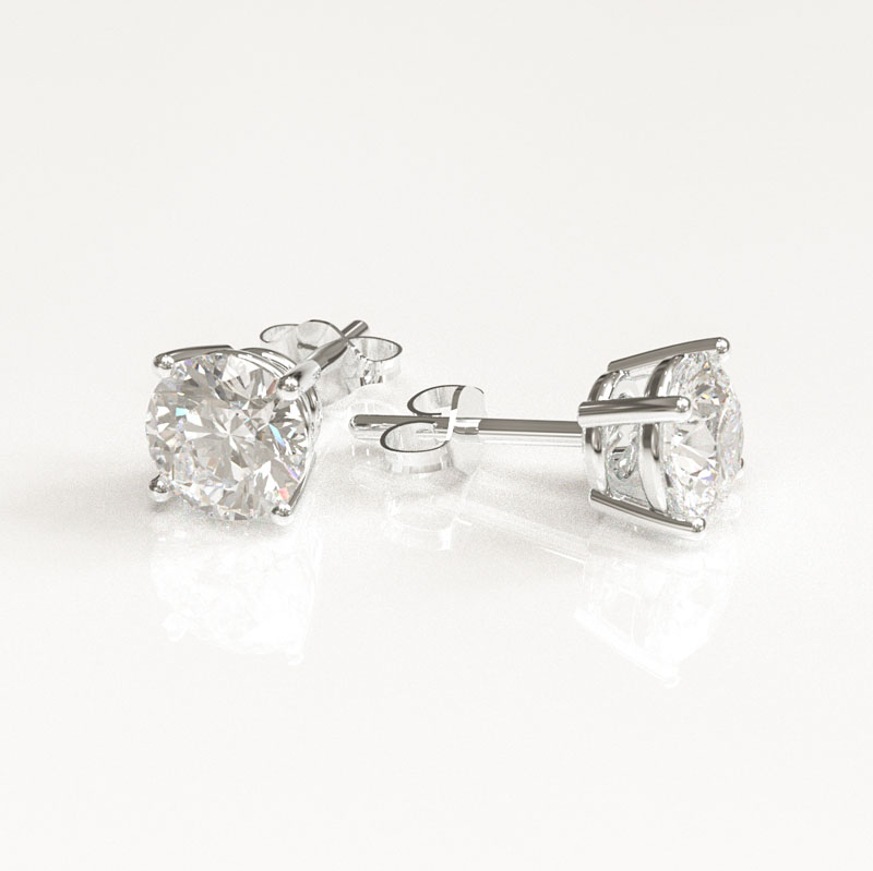 White Gold Four Claw Studs - Image 2