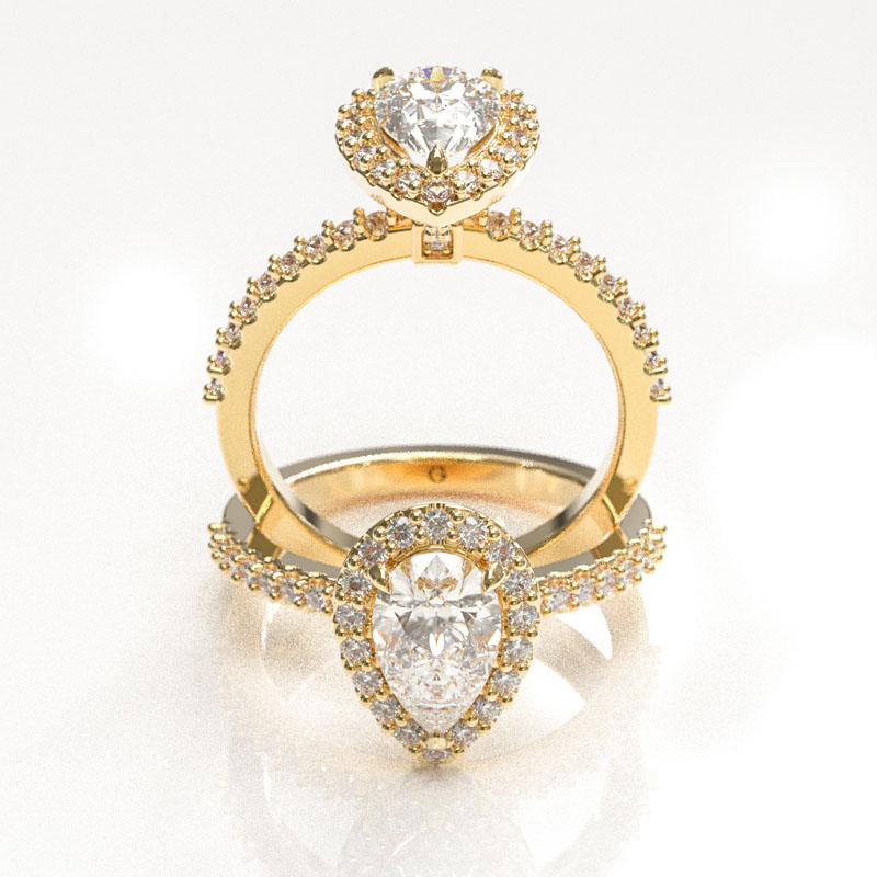 Pear Shaped Halo Engagement Ring - Image 5