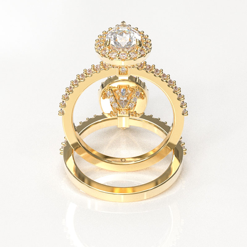 Pear Shaped Halo Engagement Ring - Image 3