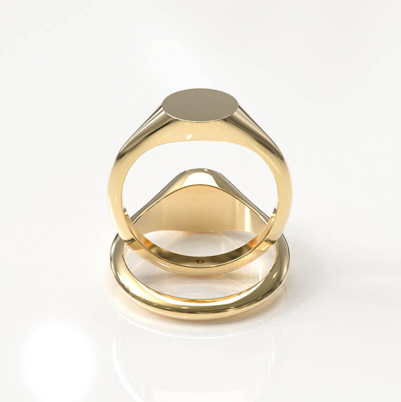 Yellow Gold Classic Signet Ring - Image 3