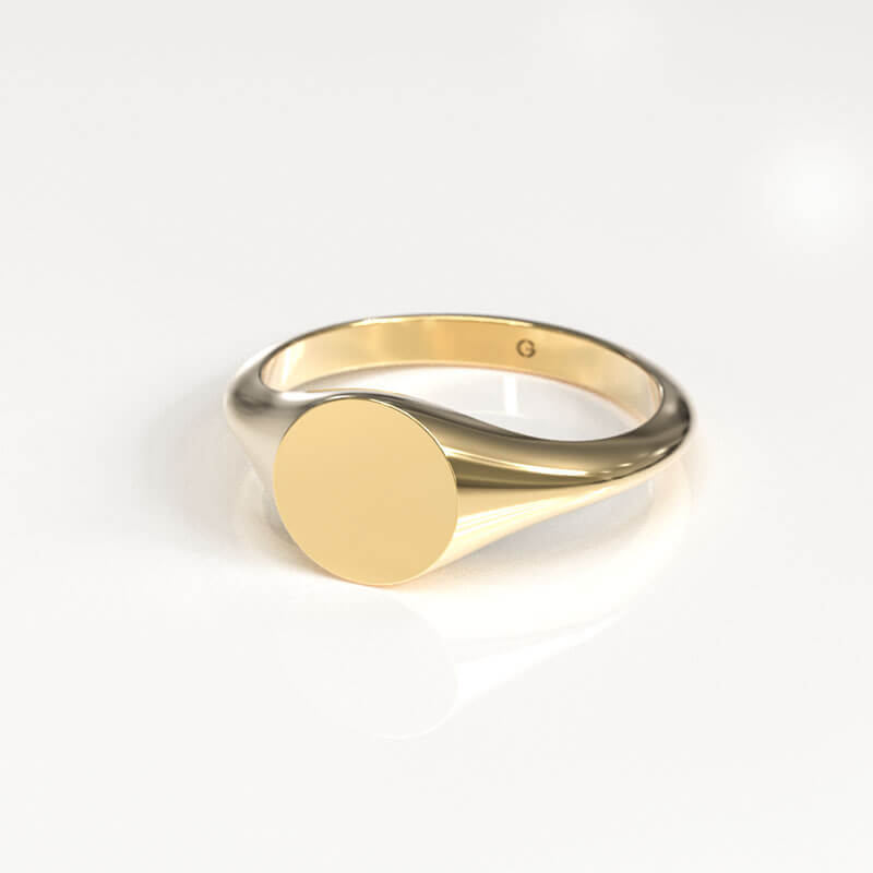 Yellow Gold Classic Signet Ring - Image 2